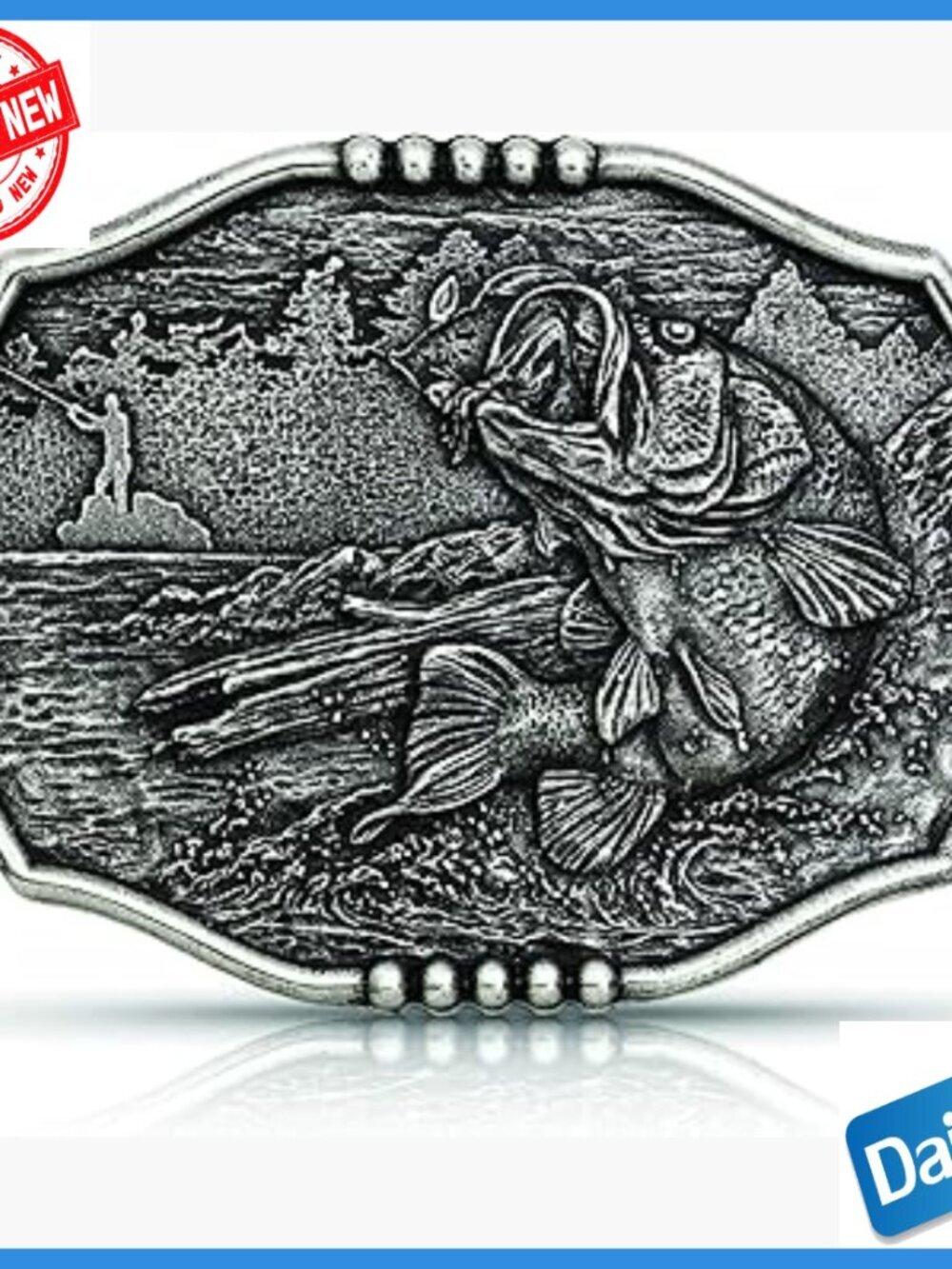 Western Belt Buckle Silver-Plated Metal Alloy 1.5 Inch Swivel